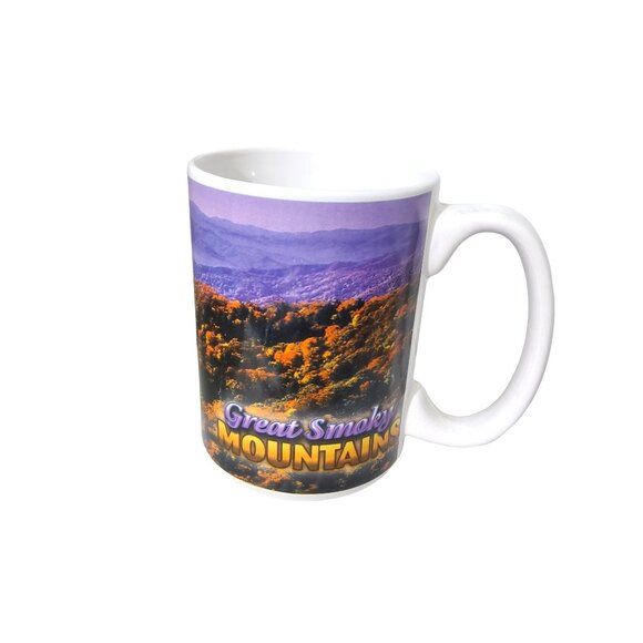vintage 1980s great smoky mountains stoneware coffee mug. 10oz - Picture 1 of 4